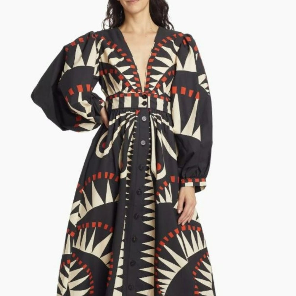 Black Puff Sleeve Maxi Dress